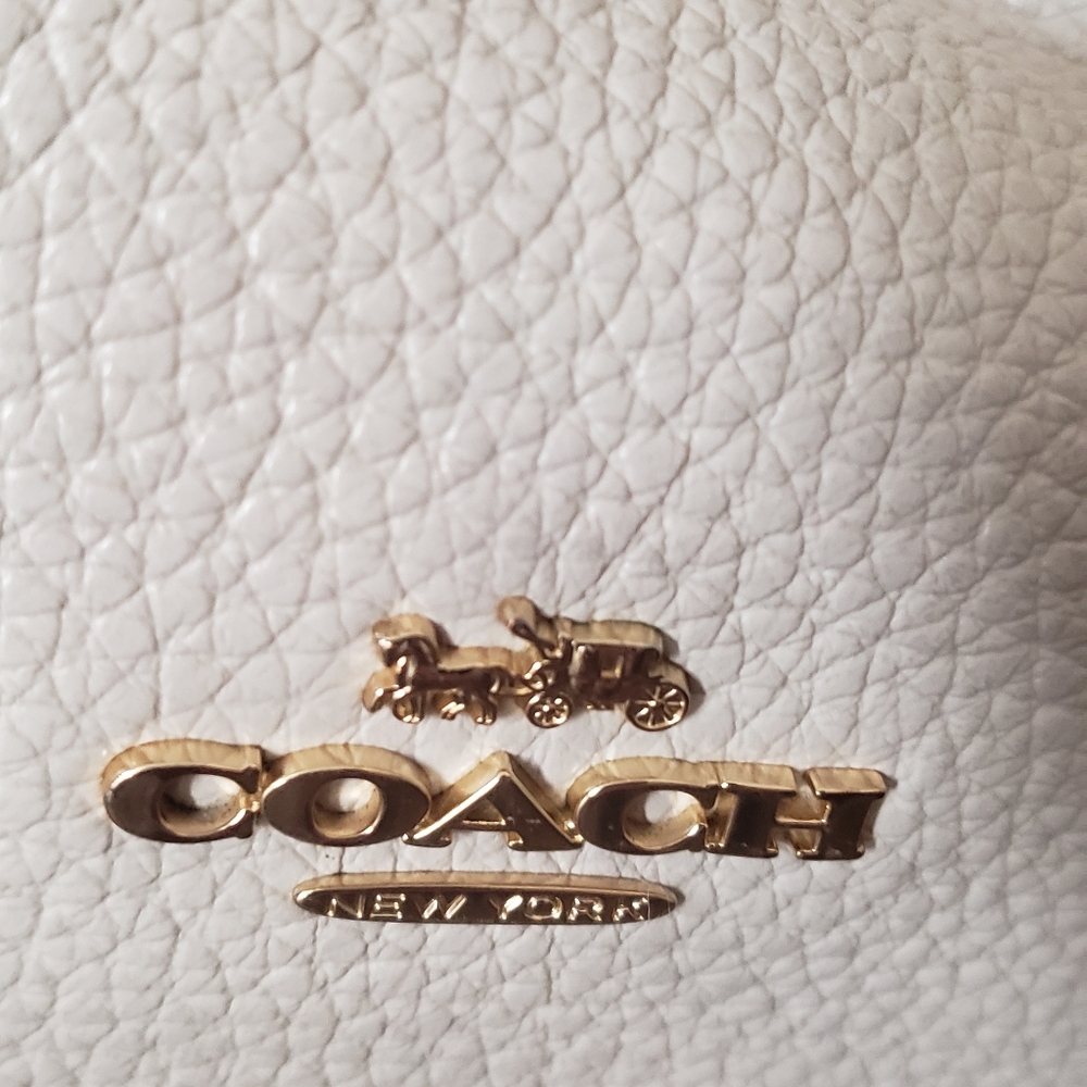 Coach White and Tan Leather Purse